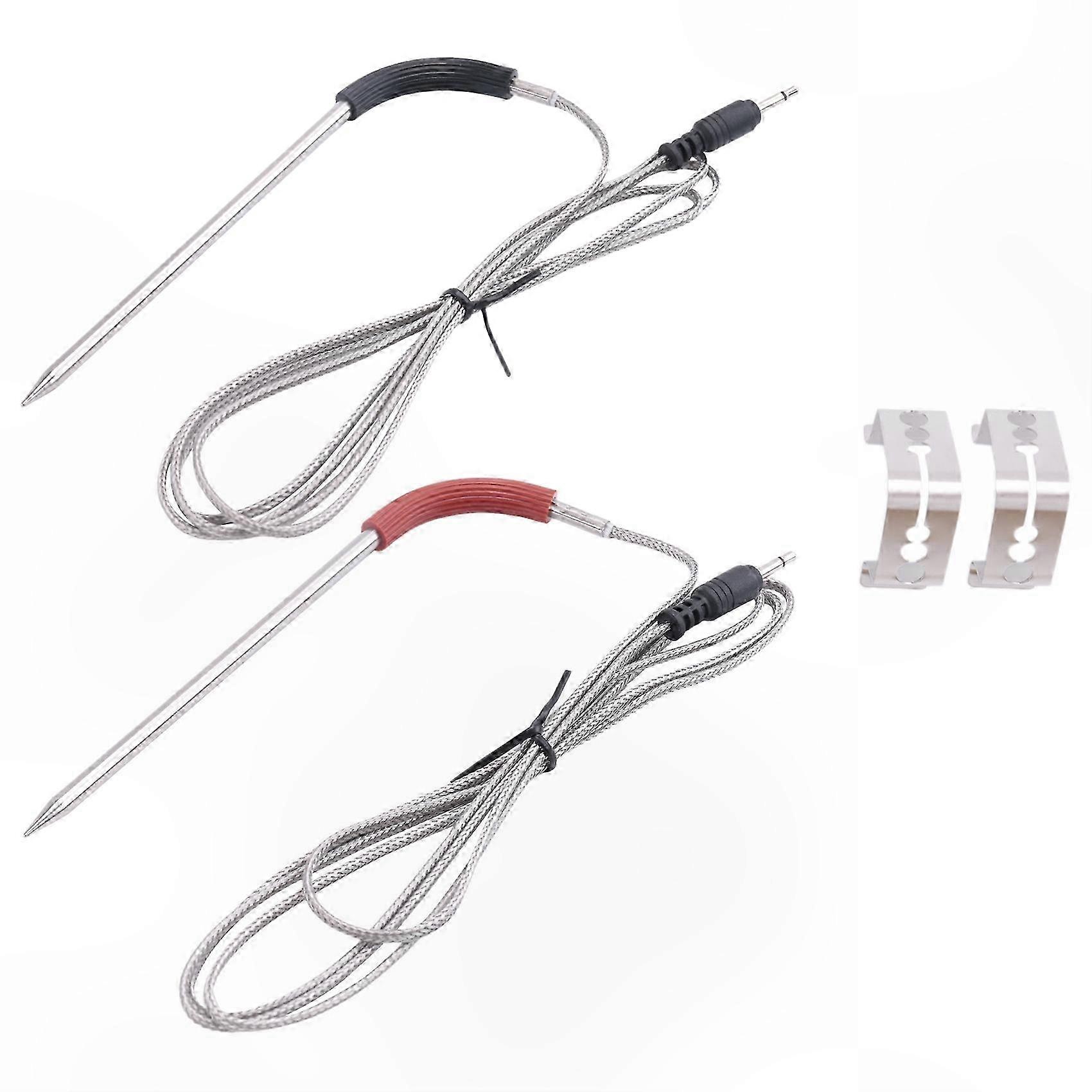 2-Pack Meat Probe for Grills and Smokers, Temperature Probe with Clip Accessory