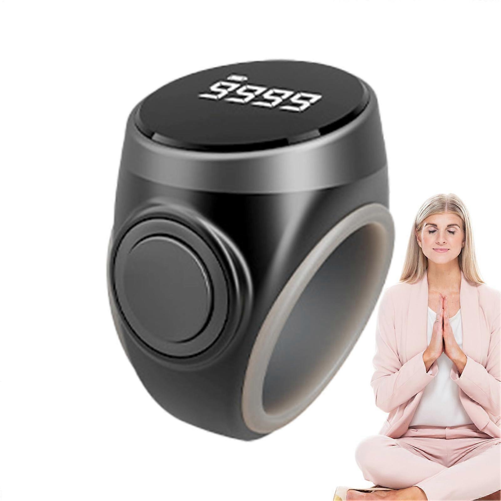 Finger Counter FourDigit Device Digital Display Ring Portable Number Tracker Large Screen Black