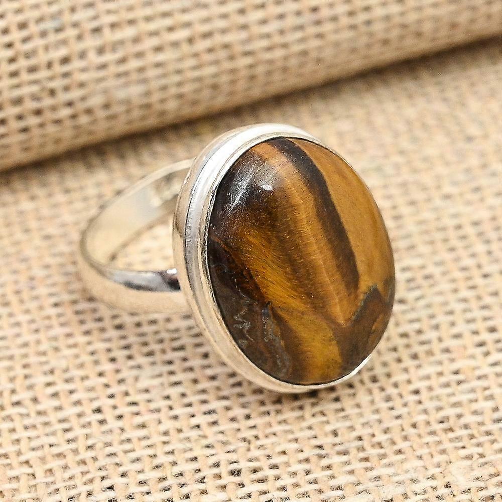 Tiger's Eye Gemstone Handmade Solid 925 Sterling Silver Ring Jewelry