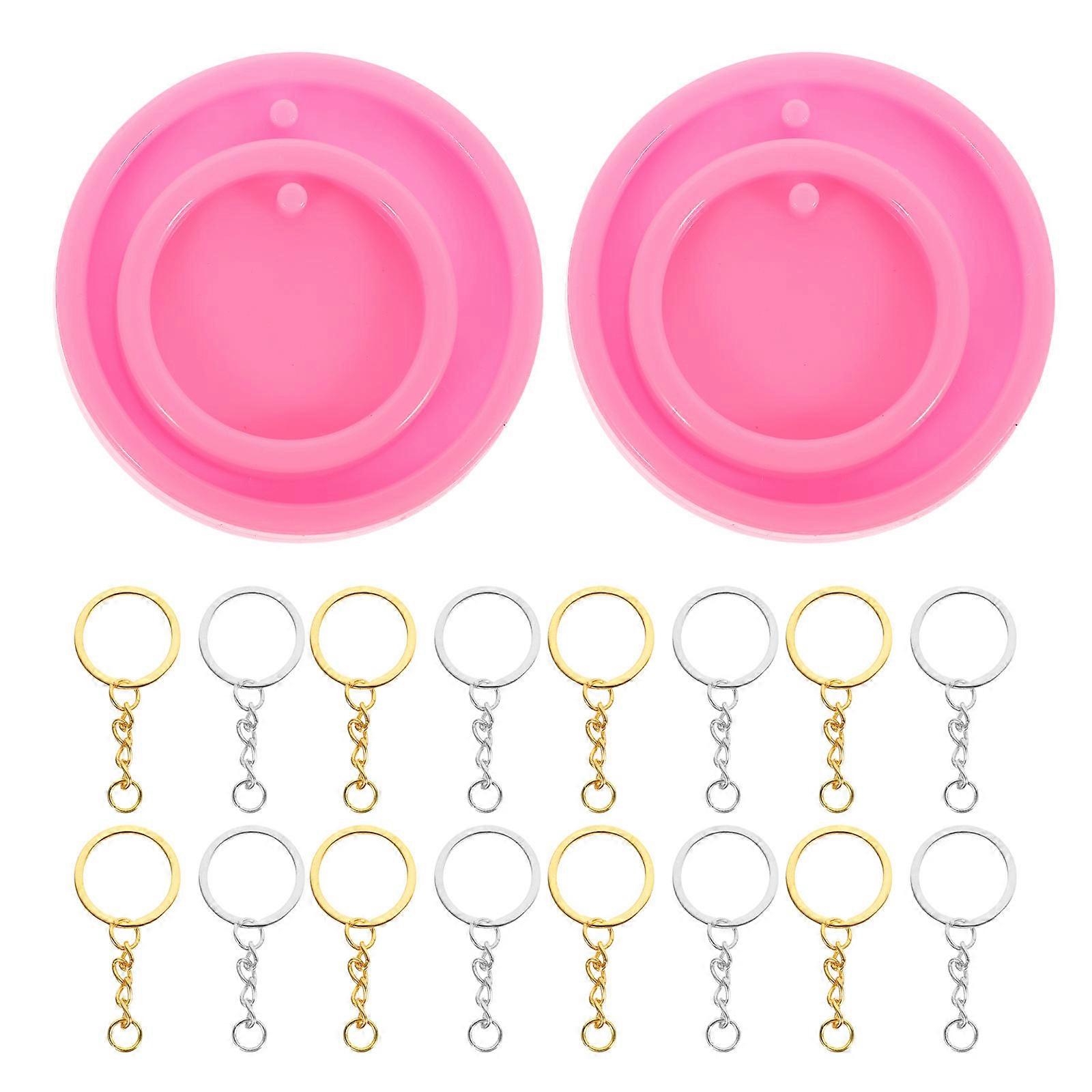Keychain Making Molds Silicone Round Shape for DIY Accessories 1Set