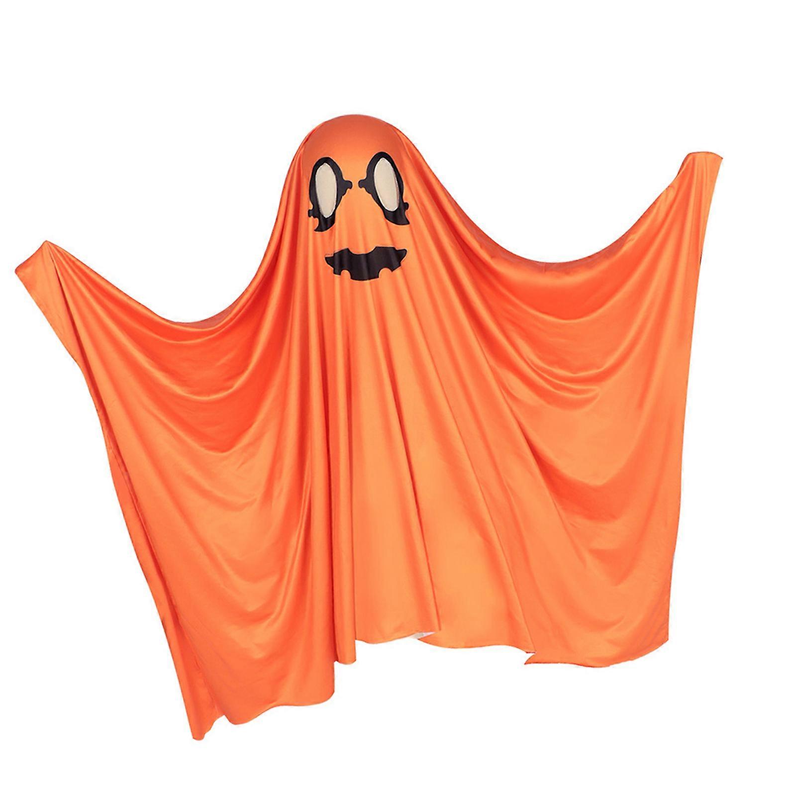 Easy Halloween Cloak With Pumpkin Design Lightweight Breathable Cape For Parties And Cosplay Event  Universal code