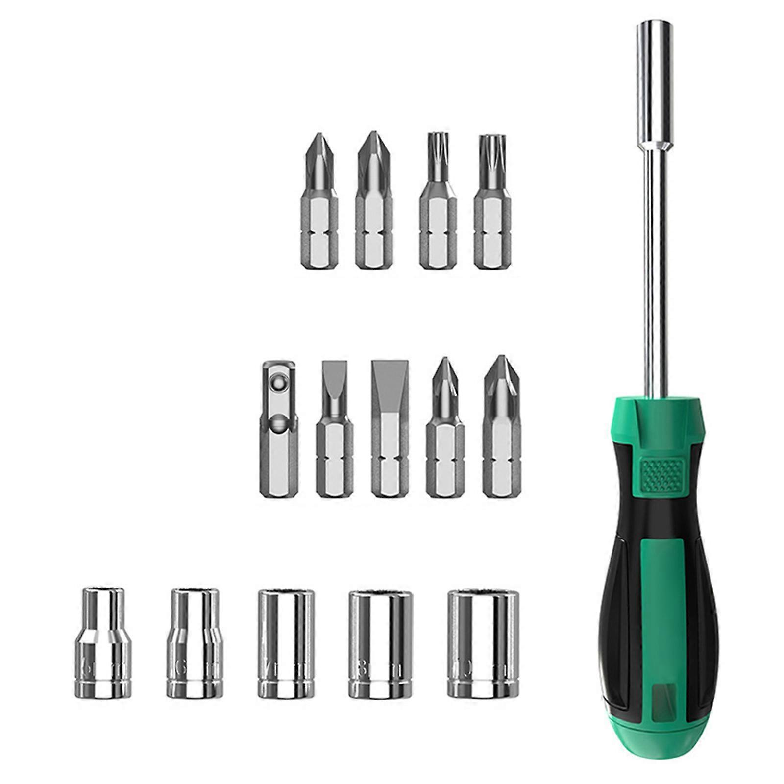 15 in 1 Magnetic Screwdriver, Screwdriver Set, Multiple Bit Ratcheting Screwdriver Set with Storage Case Repair Tool Multicolor