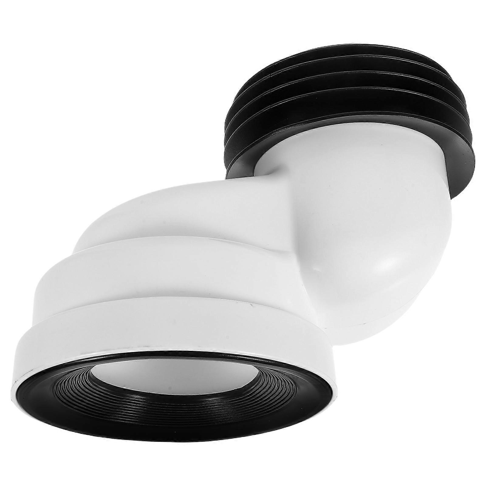 Toilet Flange Offset Connector for Drain Pipe Easy Install Adapter White