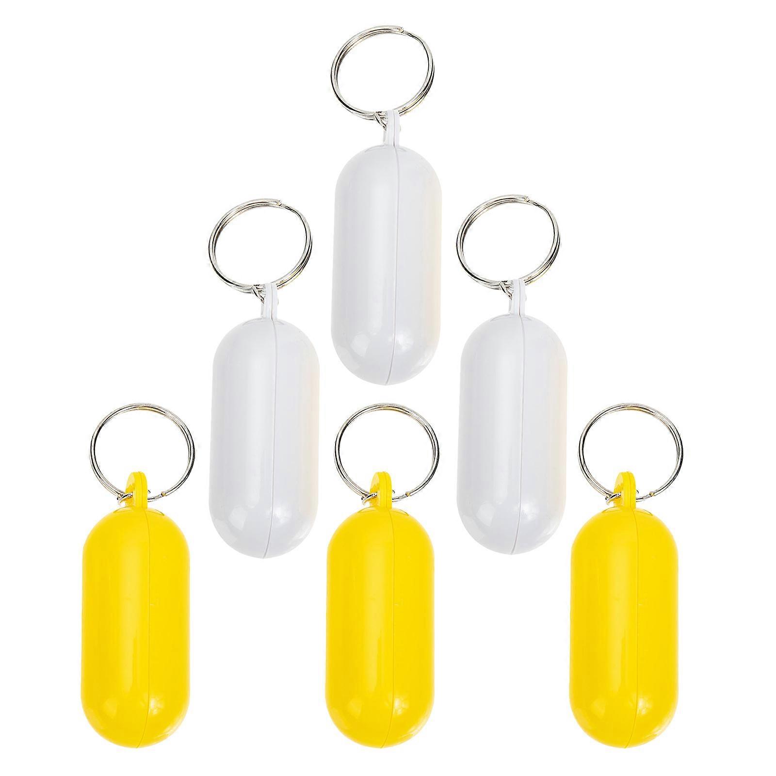 Floating Key Rings for Boating 6Pcs Pill Shape Keychain Floaters