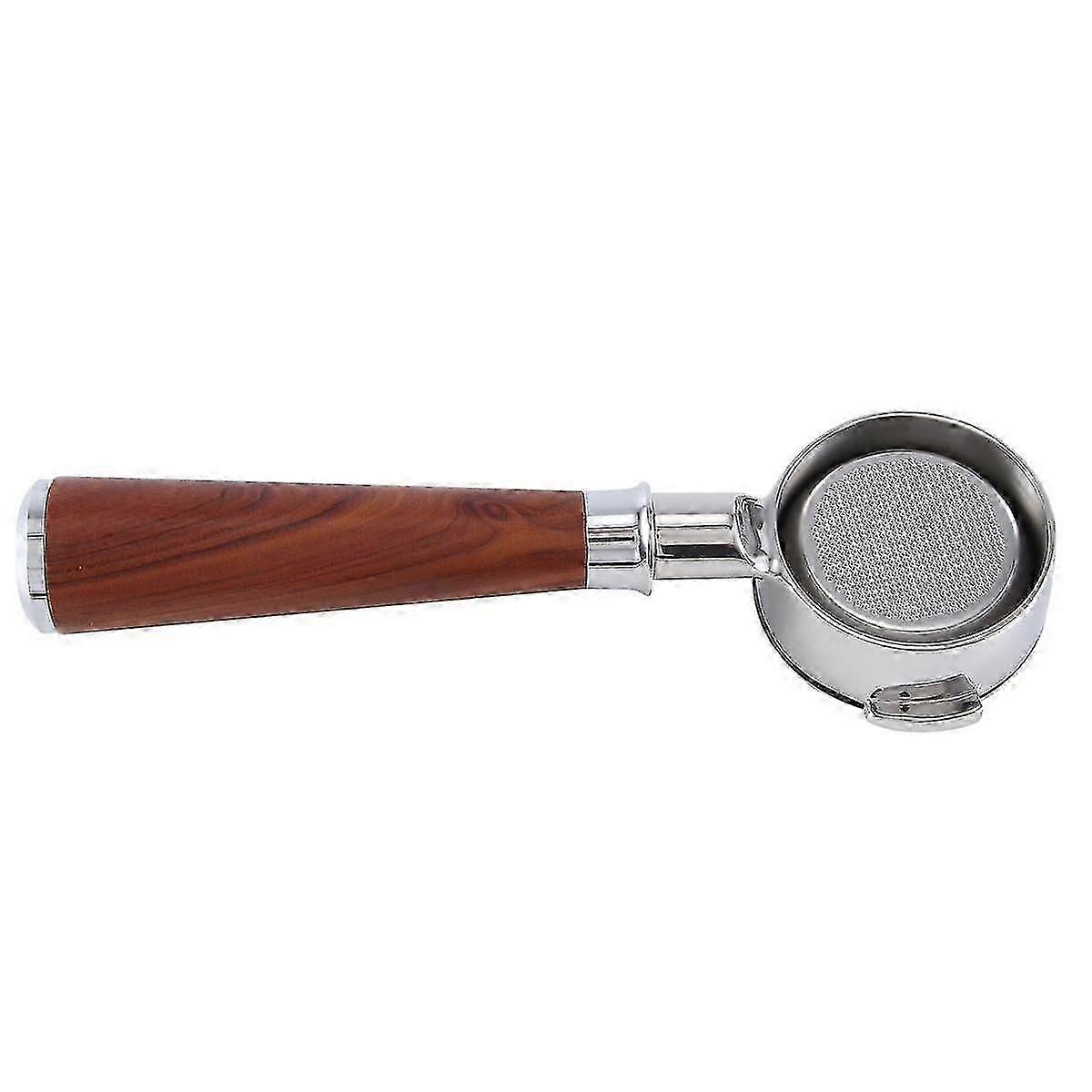 58mm Double Ear Coffee Machine Filter Holder E61 Bottomless Portafilter With Wooden Handle Style D