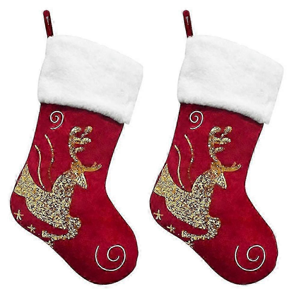 Flannel Embroidered Christmas SOS Bag with Snowflake and Elk Pattern