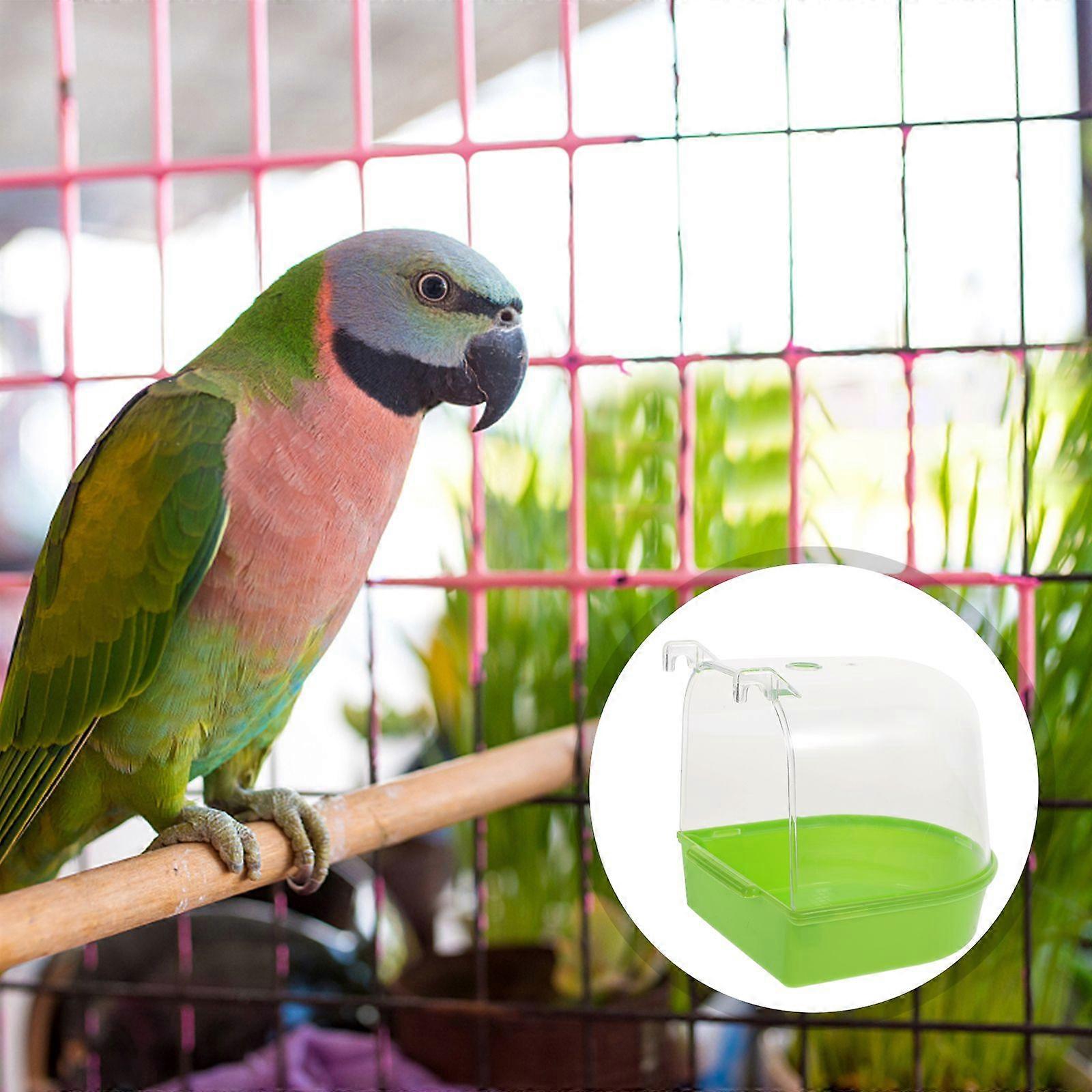 Creative Bird Bathing Box Plastic Parrot Shower Container Bird Cage Accessory
