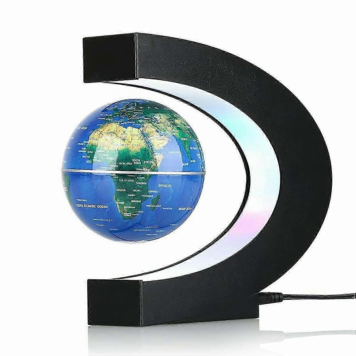 Magnetic Levitation Globe with LED Display, 6 Inch Size, Floating World Map and Rotating Base, Perfect for Home or Office Decoration