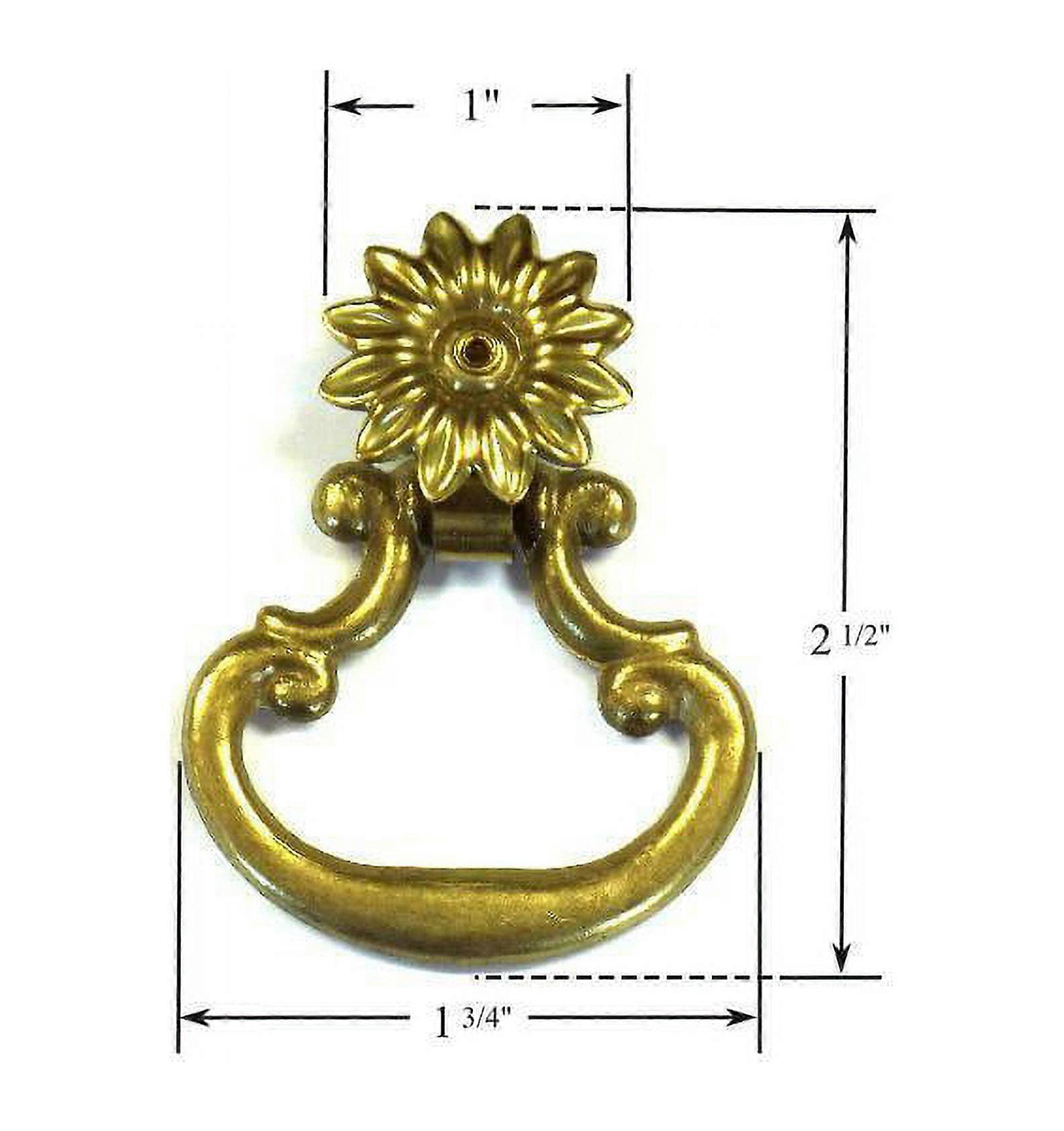 Roller Window Shade SNAP-ON Large Brass METAL RING PULL Clip on NO TOOLS NEEDED!