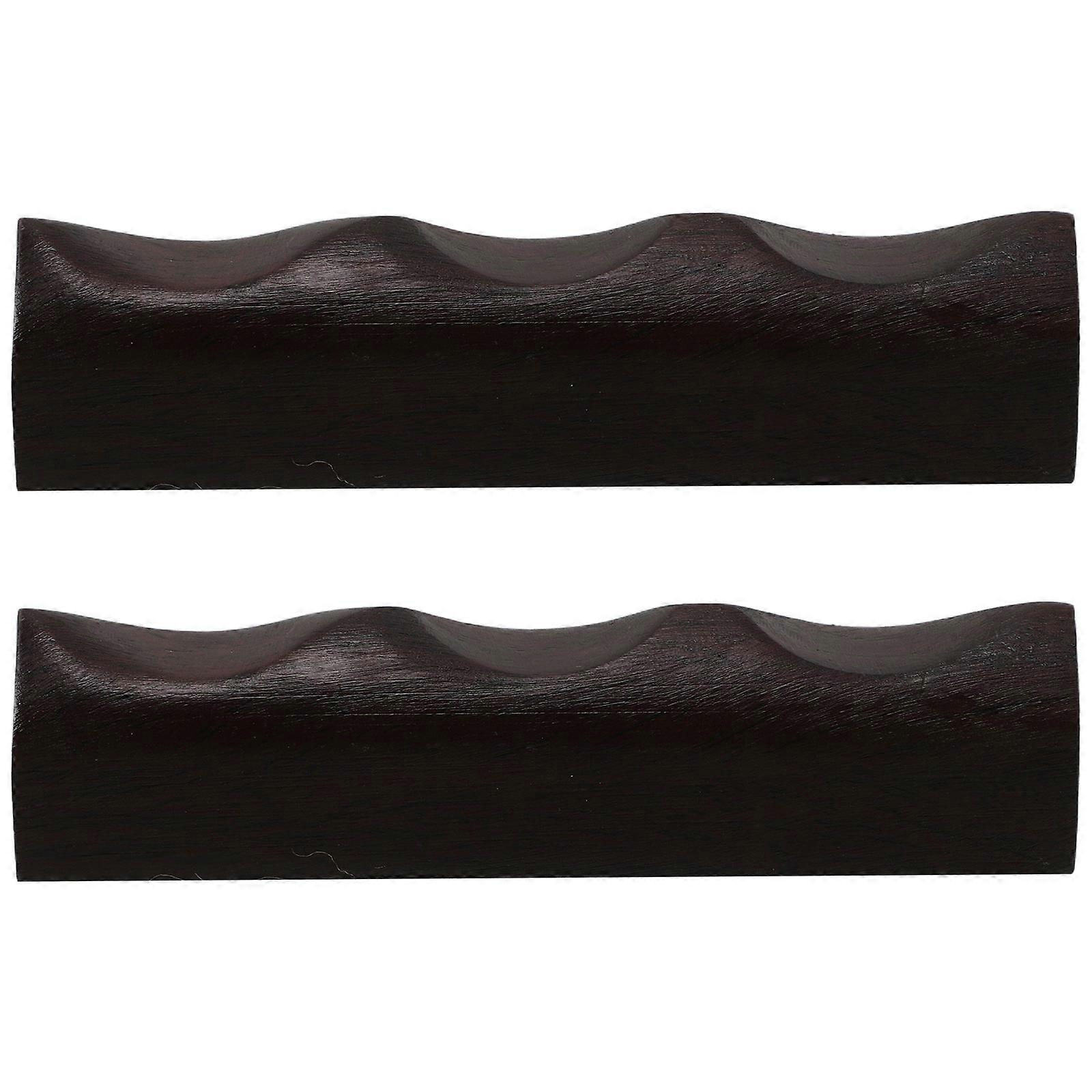 Desk Pen Rest Wooden Calligraphy Brush Rack For Home Use Study Room Office Decor Rectangular Shape 2Pcs