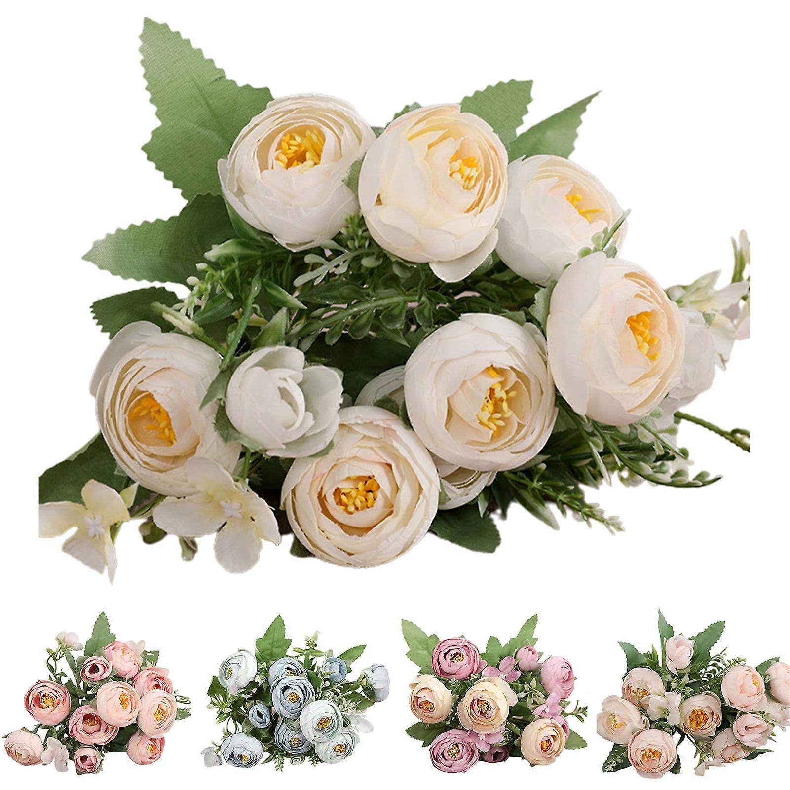 Μπουκέτο με ψεύτικα λουλούδια Shenmeida 1, vintage τεχνητά τριαντάφυλλα, μεταξωτά λουλούδια, διακόσμηση σπιτιού γάμου