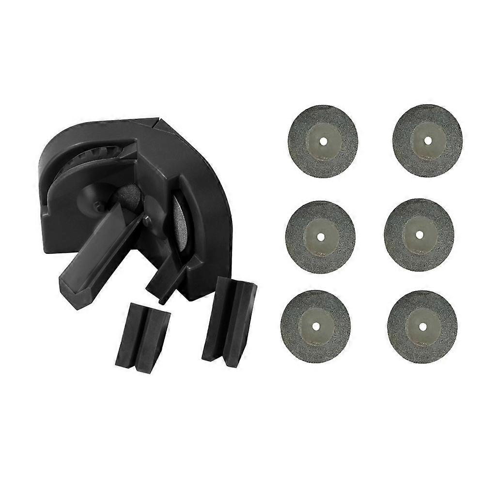 Black Multi-Functional Drill Bit Sharpener Tool with 6 Pcs Grinding Wheels