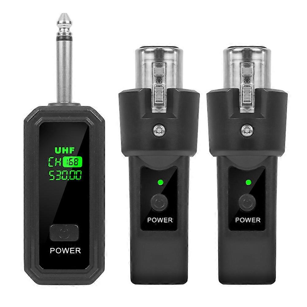 UHF XLR Adapter System Wireless Microphone Transmitter Receiver for Dynamic Microphone Guitar Audio Mixer PA System A