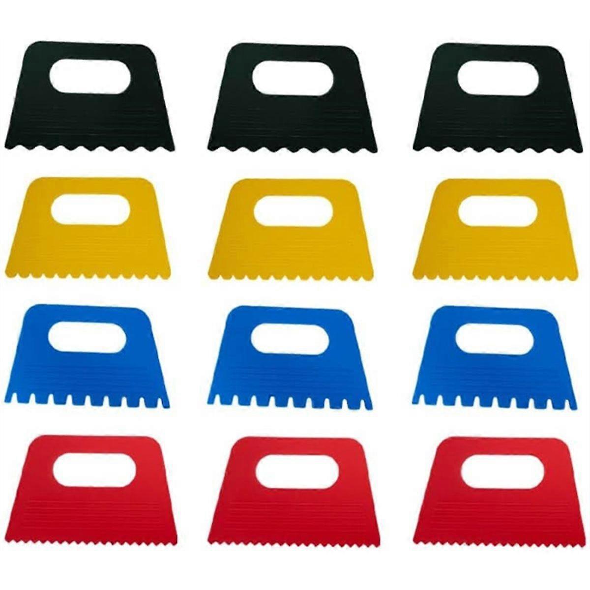12 Pack Plastic Paint Scraper Plaster Texture Tools Kit