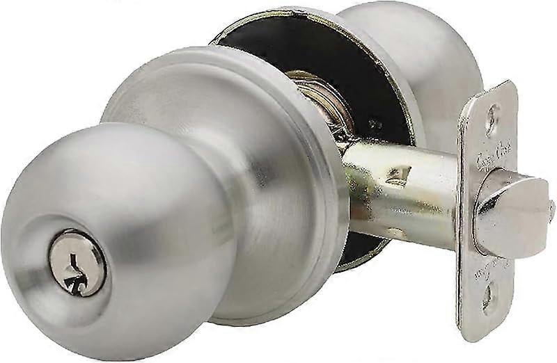BK2040SS Ball Door Knob, Keyed Entry Function, 1 Pack, in Satin Stainless