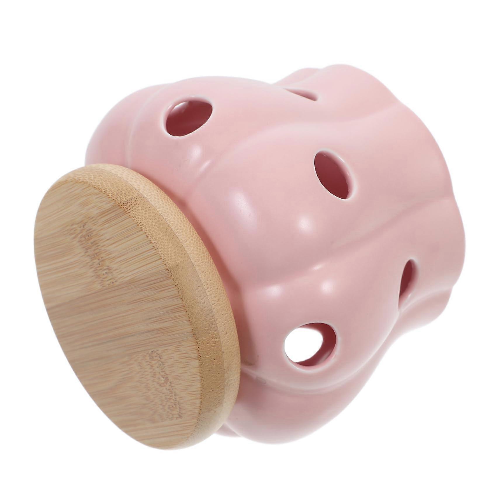 Garlic Keeper Ceramic Jar with Bamboo Lid for Odor Control and Fresh Garlic Storage