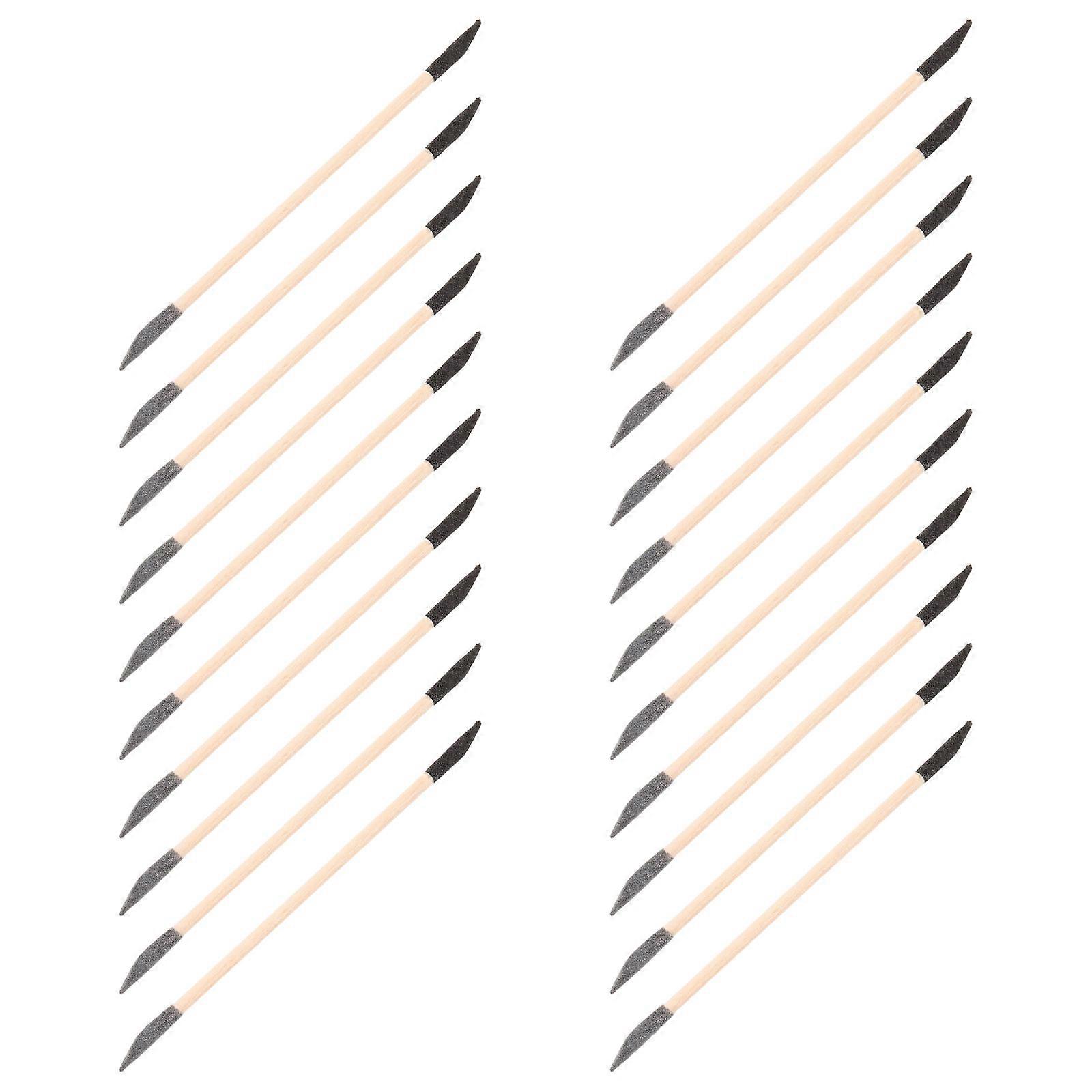 Wood Nail Sticks Double Ended for Manicure with 50Pcs Sanding and Cuticle Pusher Tools