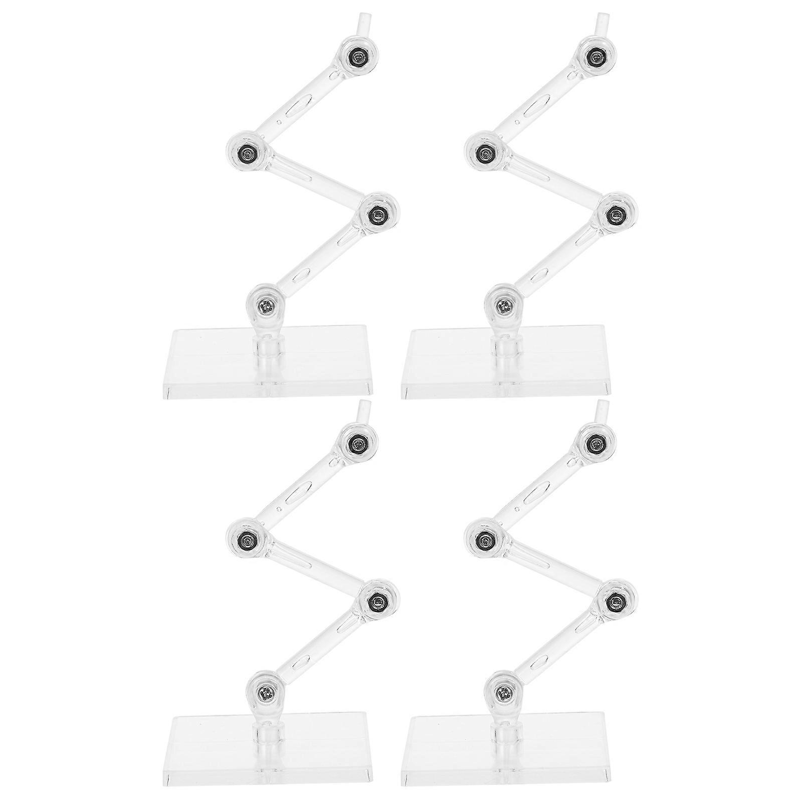 Plastic Adjustable Doll Stand Clear Holder for Decoration 12Pcs