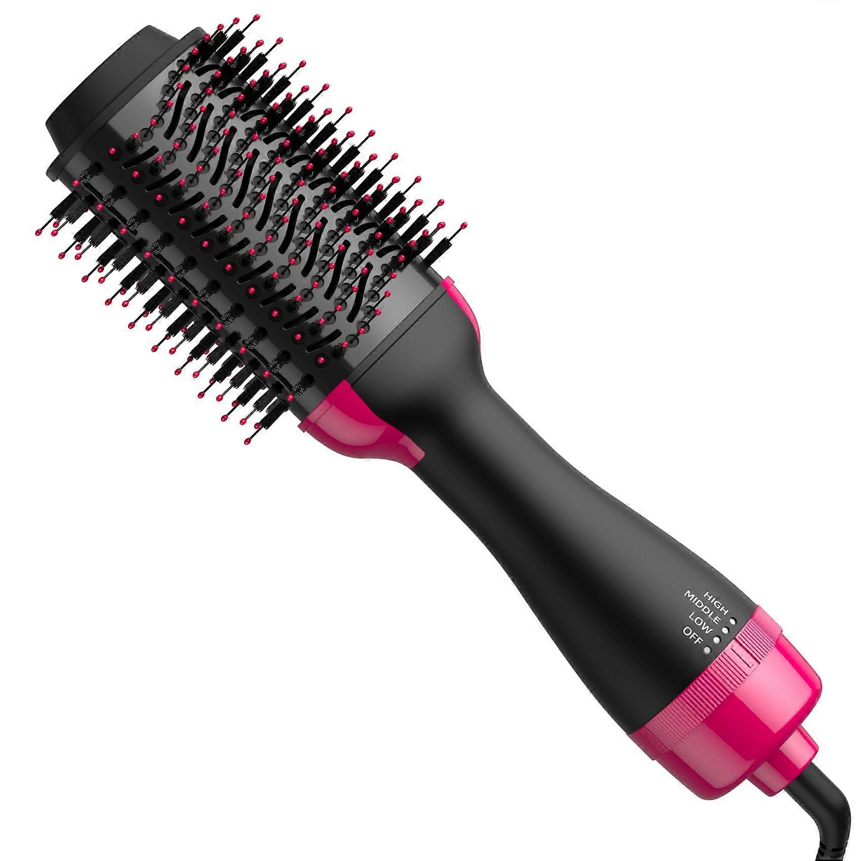 Hair Dryer Brush 4 in 1 Styling Tool with Ionic Frizz Reduction for Straightening Curling Pink 05