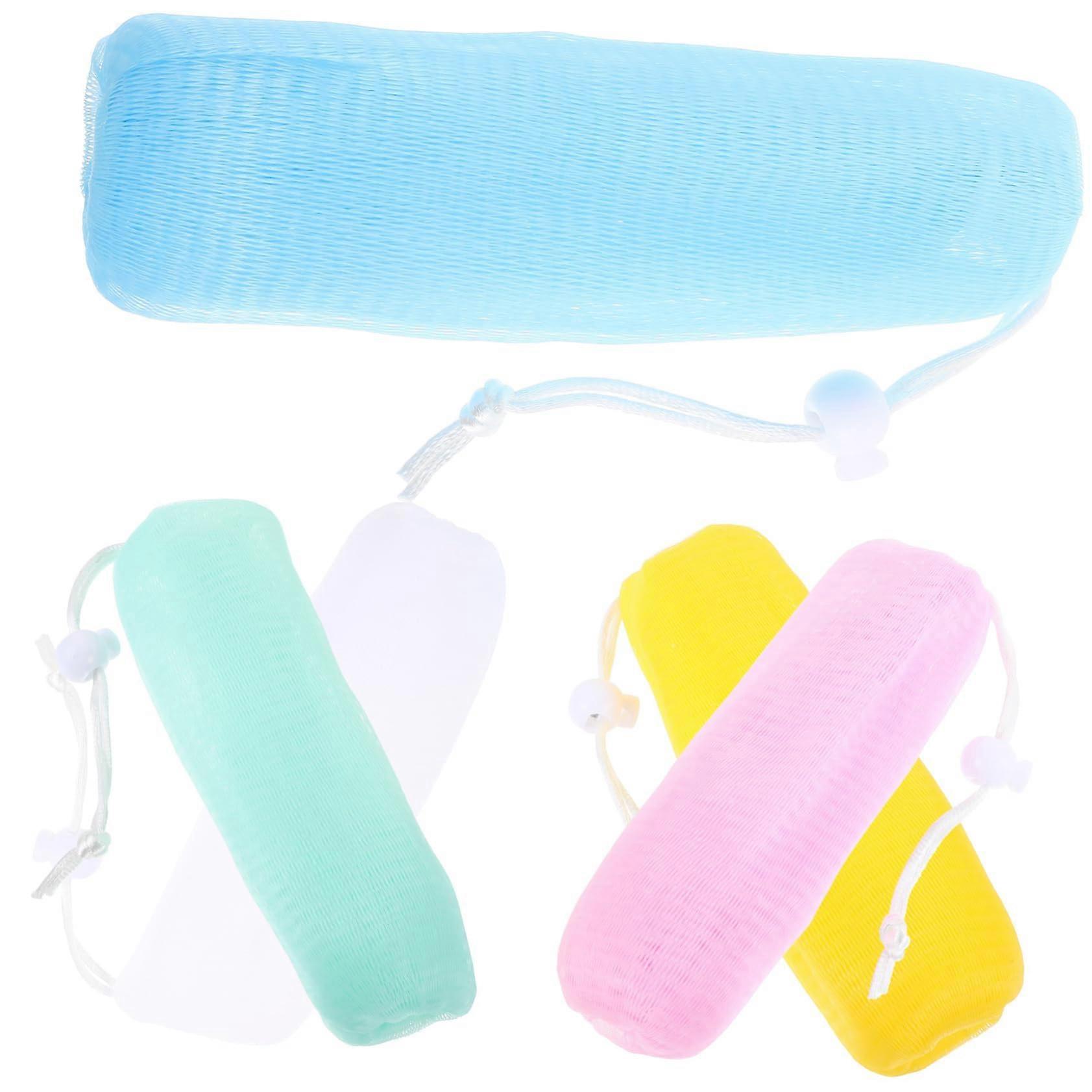 5pcs Exfoliating Mesh Soap Saver Bag for Bath and Shower, Quick Dry with Drawstring Closure