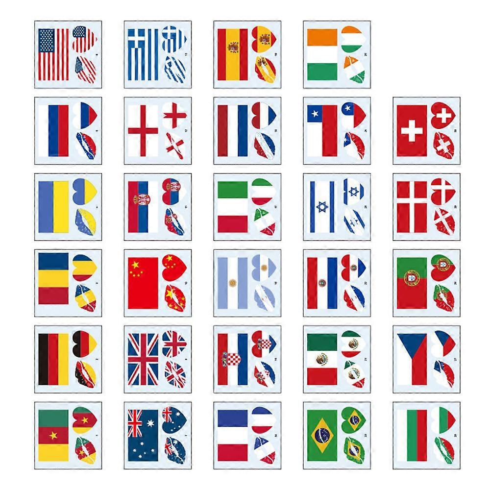 Patriotic Stickers World Flag Temporary for Decor 348Pcs