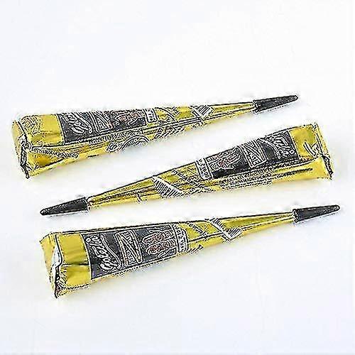 25-26 3 Pack Temporary Tattoos Henna Tattoo Kit Black Paste Cone,boho Temporary Tattoo