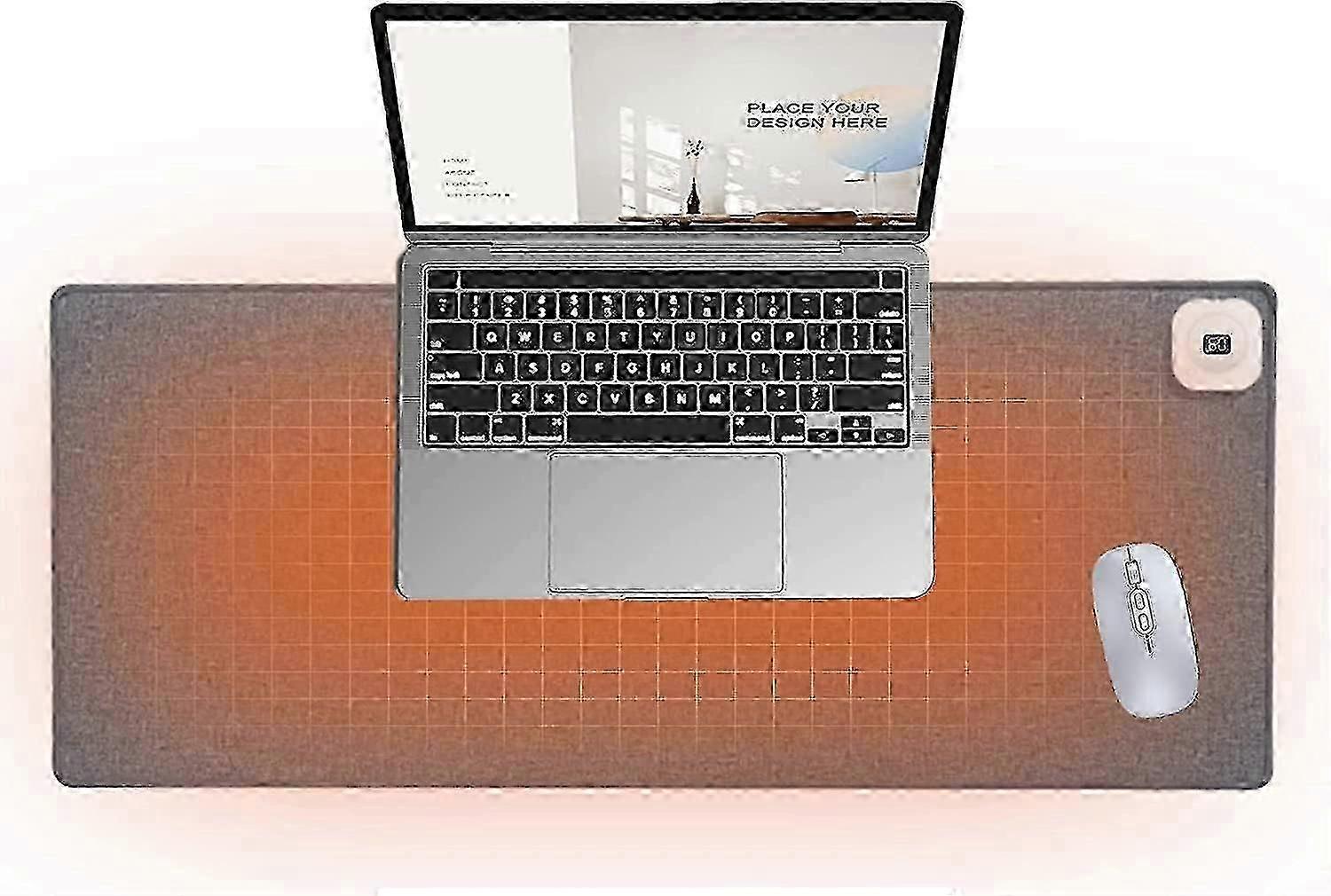 Warm Desk Pad With 6 Heating Levels & 4 Hours Auto Shut-off, Waterproof Heated Mouse Pad Hand Warmer, Heated Desk Pad Keyboard Pad, Office Desk Mat -