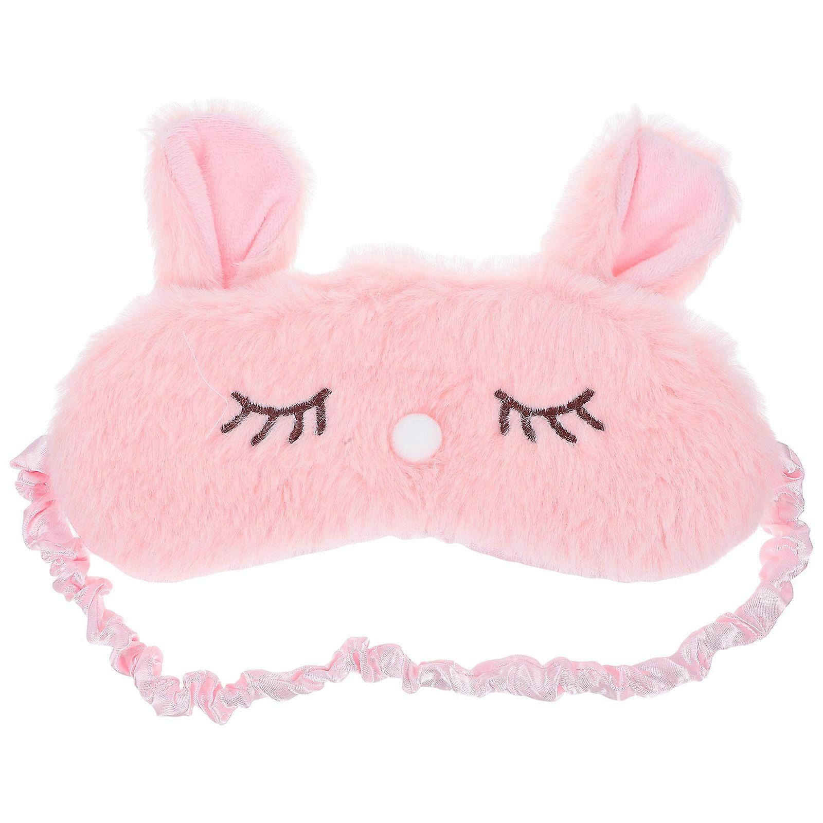 Plush Rabbit Eye Mask Cute for Sleep Light Blocking