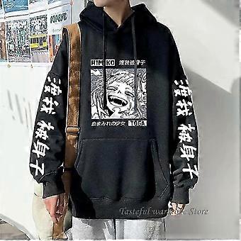 My Hero Academia Anime Hoodie Himiko Toga Bakugou Print Kapuze Männer Mode Pullover Sweatshirt Unisex Schwarz Streetwear Kleidung Grau
