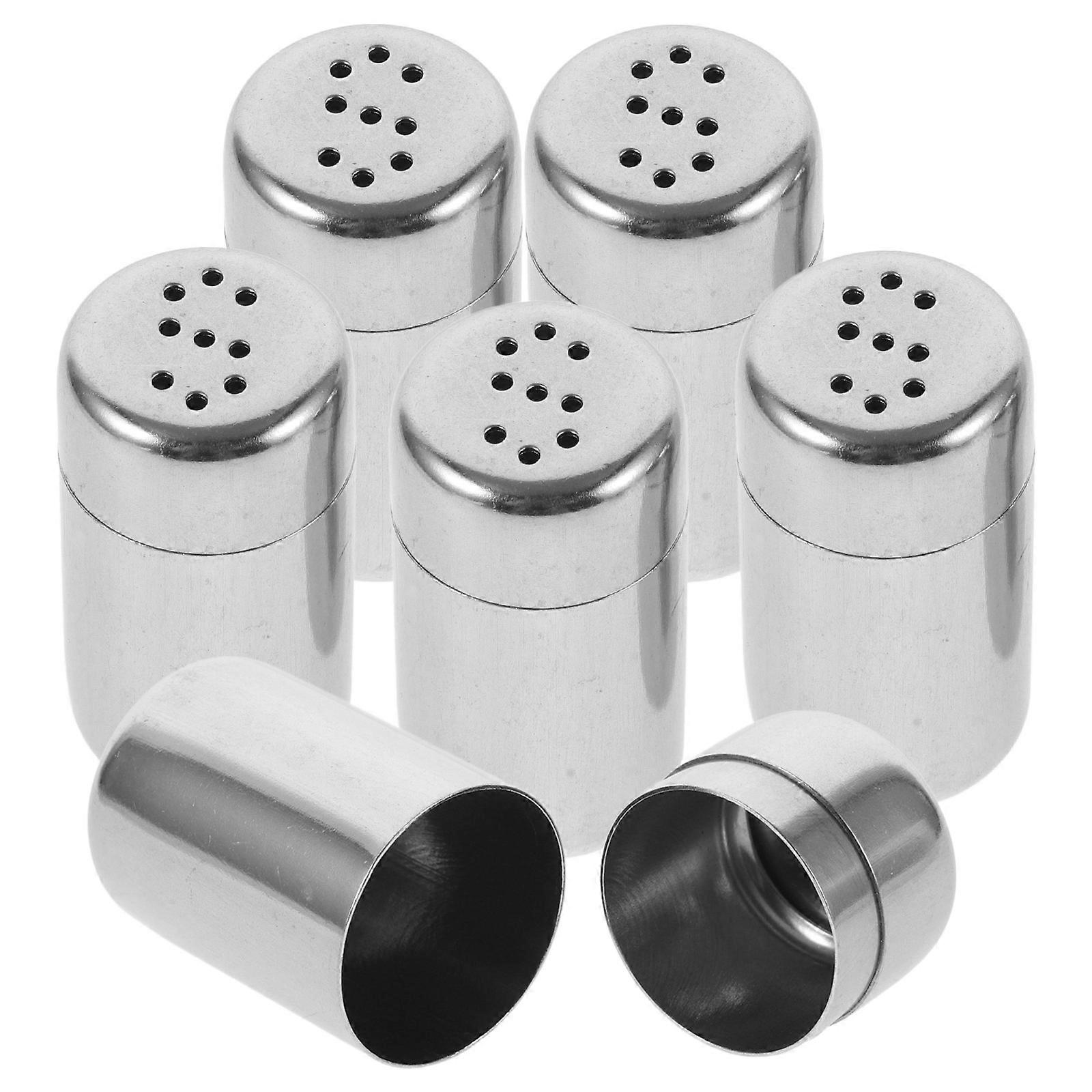 Silver Stainless Steel Pepper Shaker for Kitchen Use with 6Pcs Containers