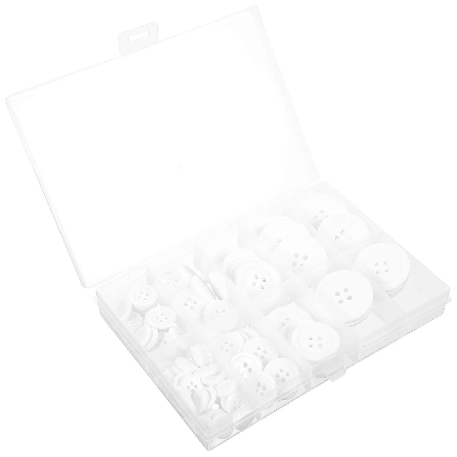 White Round Resin Buttons for Coat Sewing with Durable Material 100Pcs