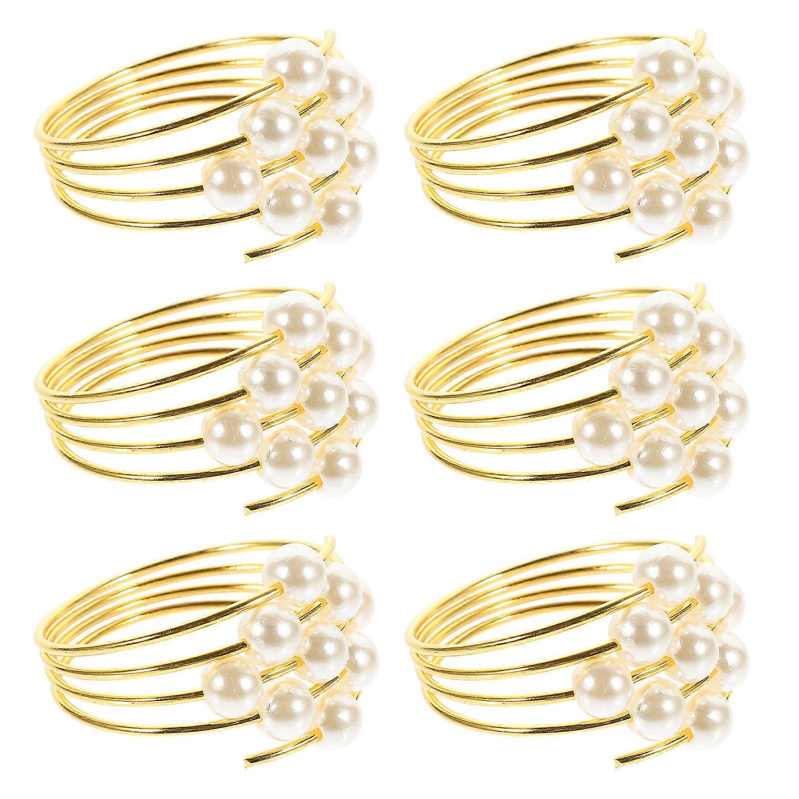Napkin Rings Pearl Tissue Rings for Decor 18Pcs Assorted