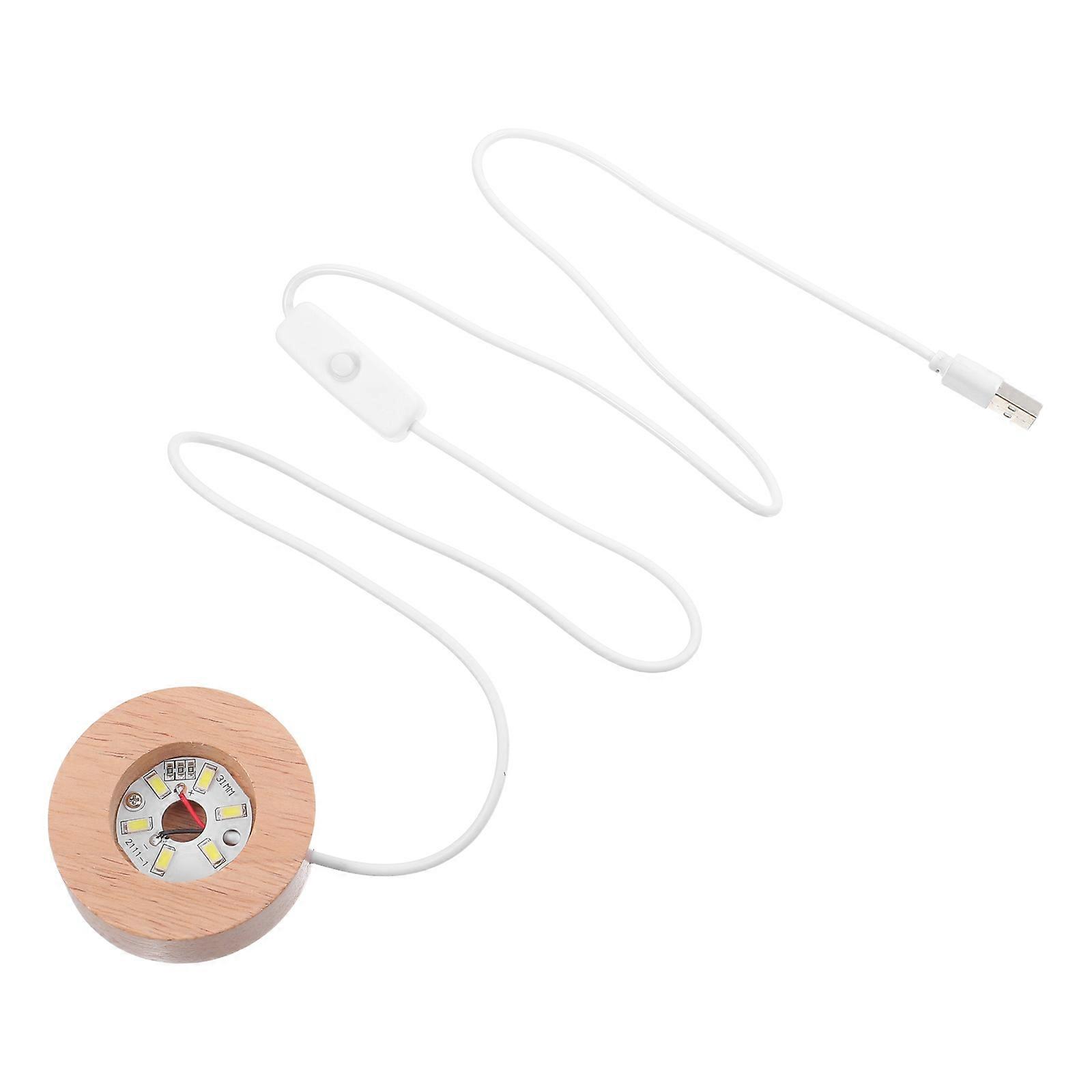 LED Wood Display Stand Light Base for Display Crystal Sphere