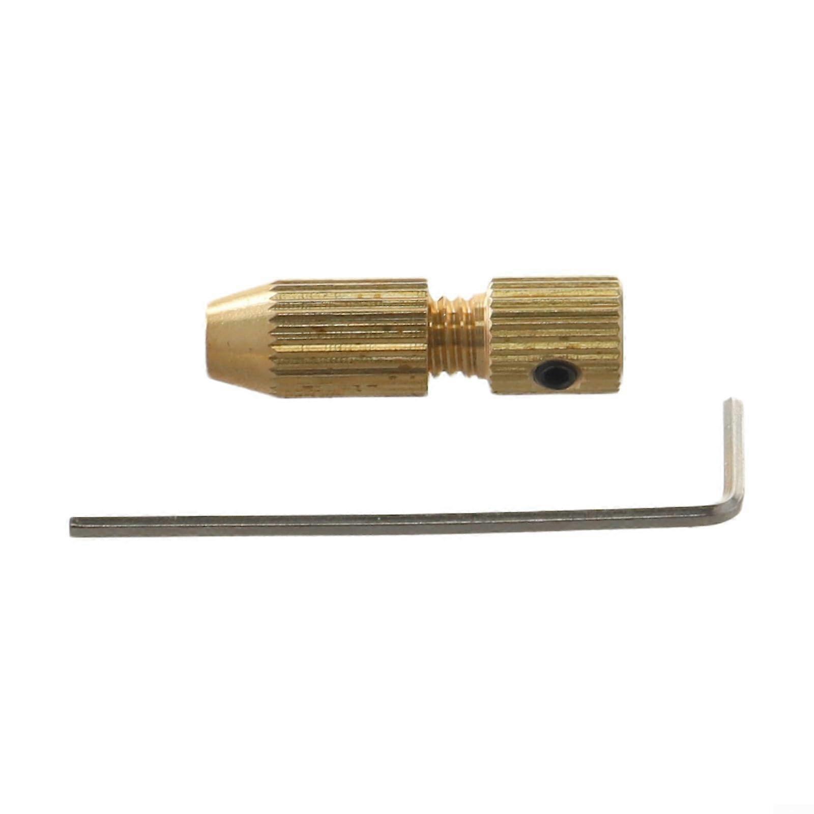 Mini Drill Chuck Brass Motor Shaft Clamp 2.0mm for 0.71.2mm Bits with Key Wrench Adapter