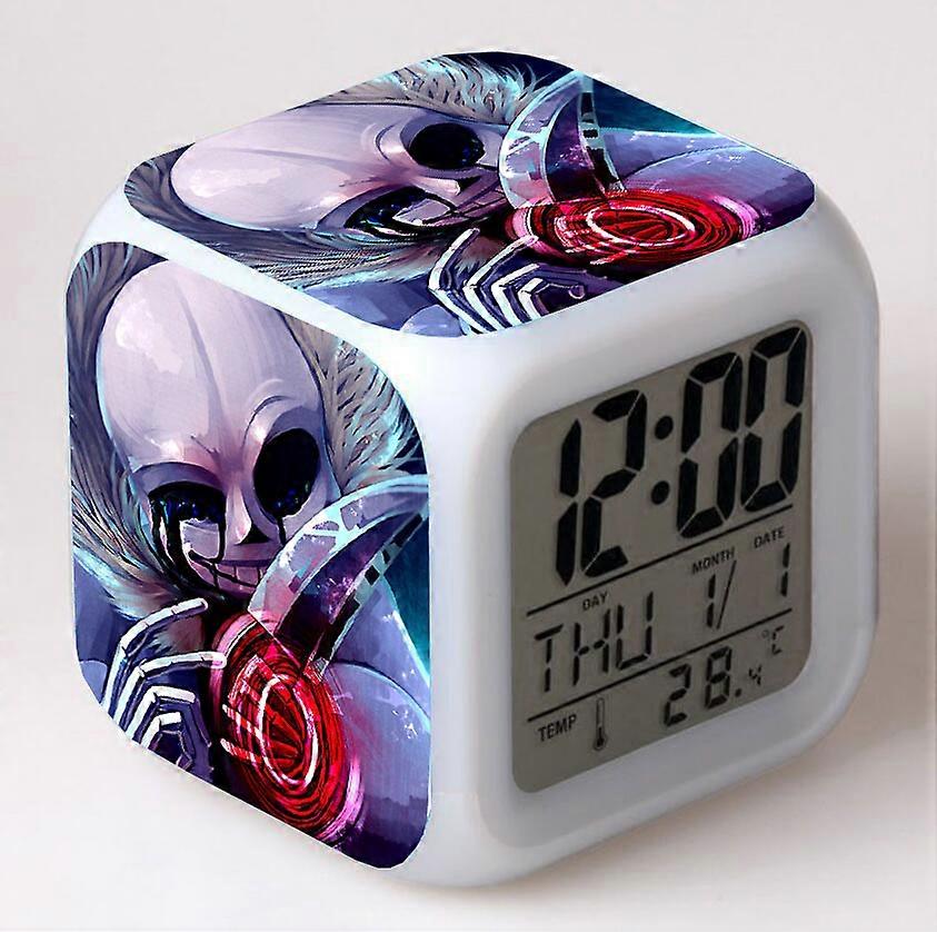 Legendary Color-Changing Seven-Color Alarm Clock, Square Clock, Creative Alarm Clock