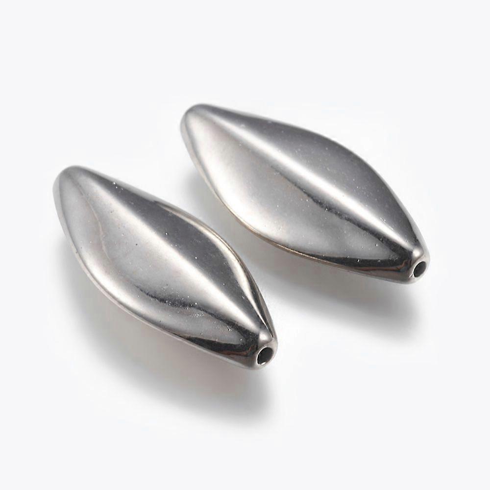 CCB Plastic Beads Platinum 27.5x12x5mm Hole: 1mm