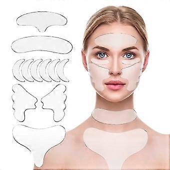 Wrinkle Patches Chest Anti-wrinkle Pads - Anti-cleavage Wrinkle Silicone Pads Set Of 11 Reusable Patches For Preventing Skin Lines - Nighttime Wrinkle