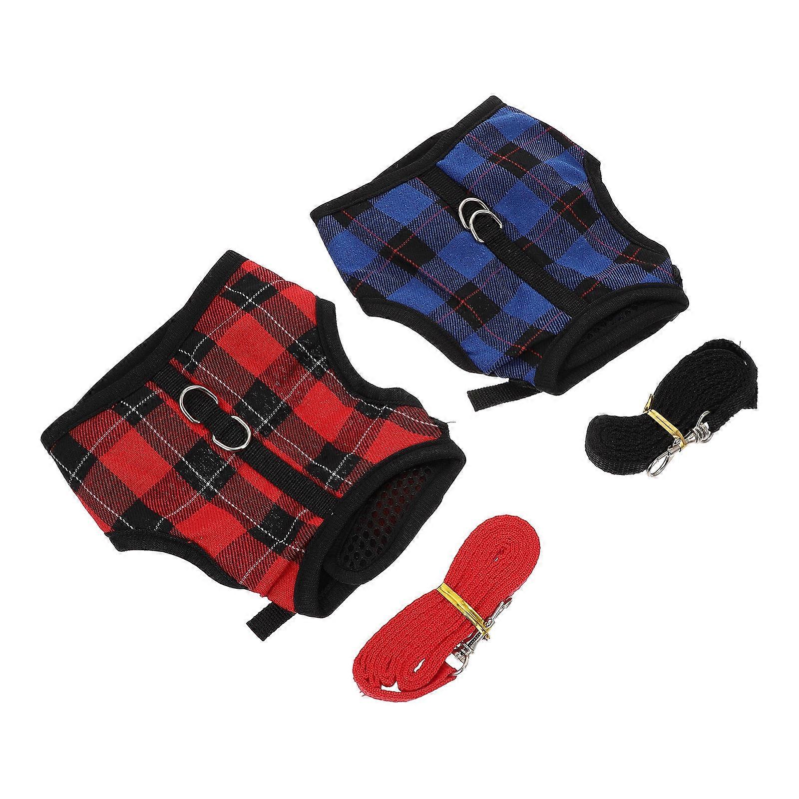 Rabbit Harness Pet Traction Rope for Decoration Use 2Sets with Mesh Material