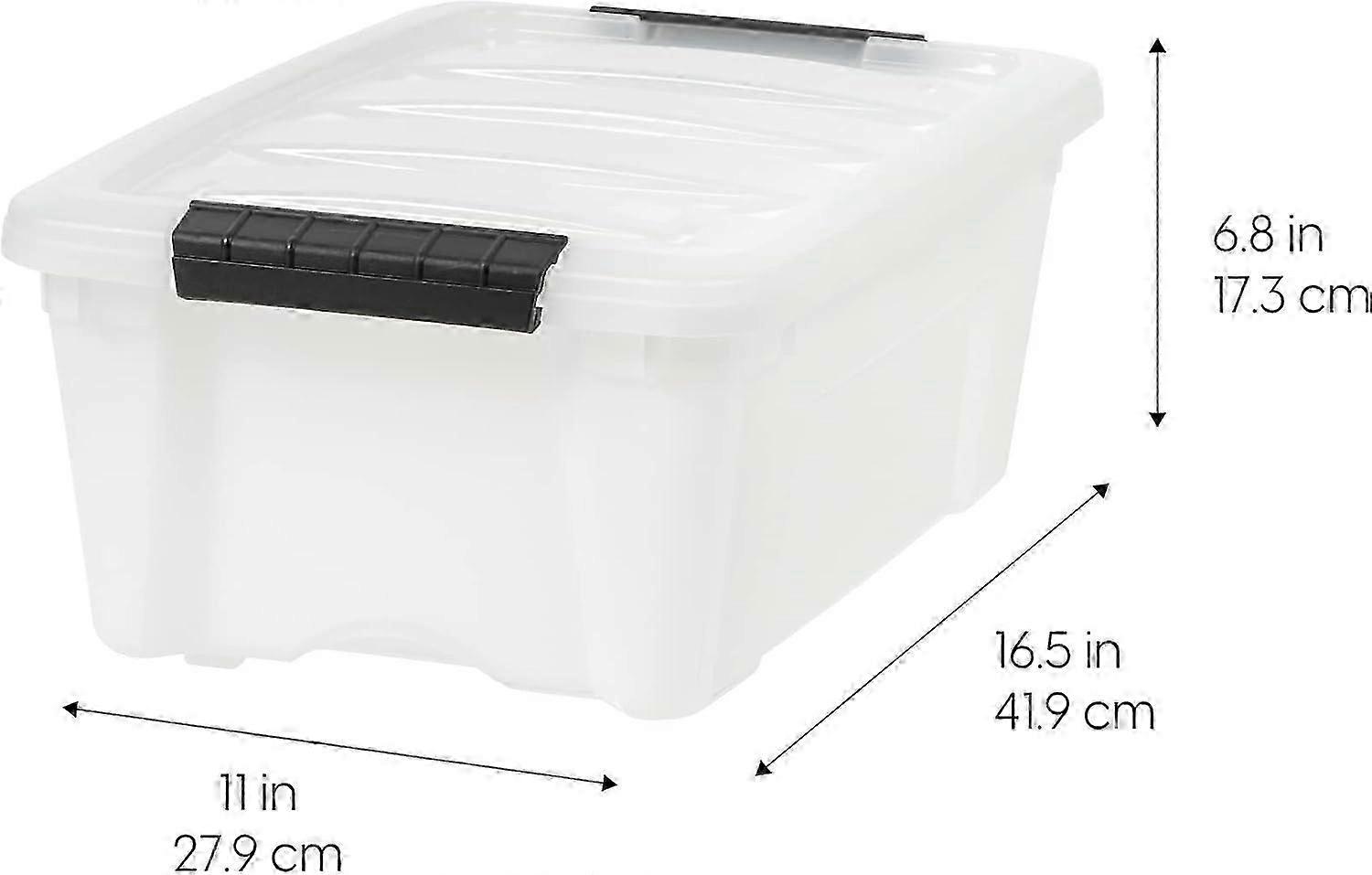 12 Quart Stackable Plastic Storage B with Lids & 6 Qt Clear Storage Box, BPA-Free Plastic Stackable Bin 26-27s