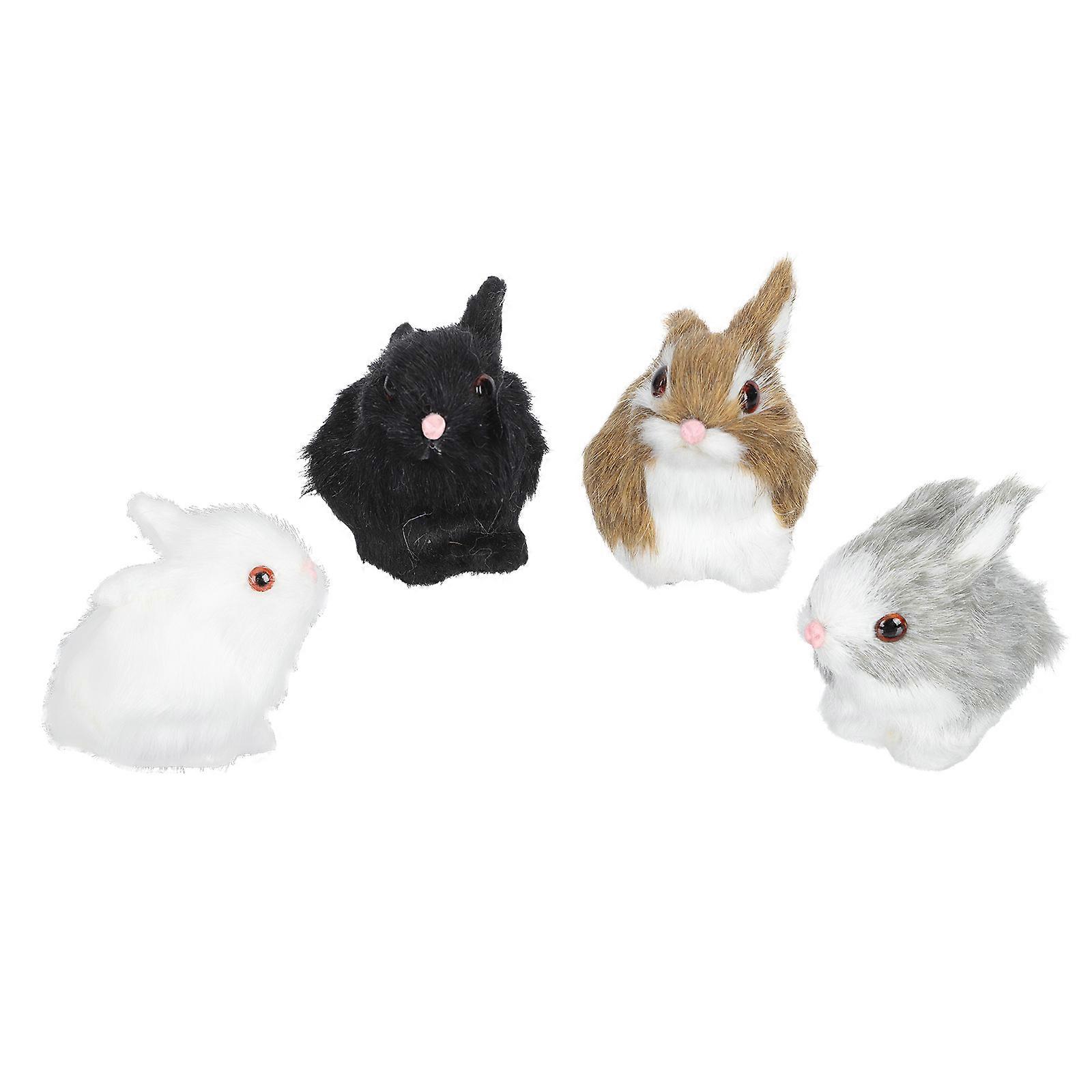 Adorable Simulation Bunny Decorative Rabbit Model for Decoration 4Pcs