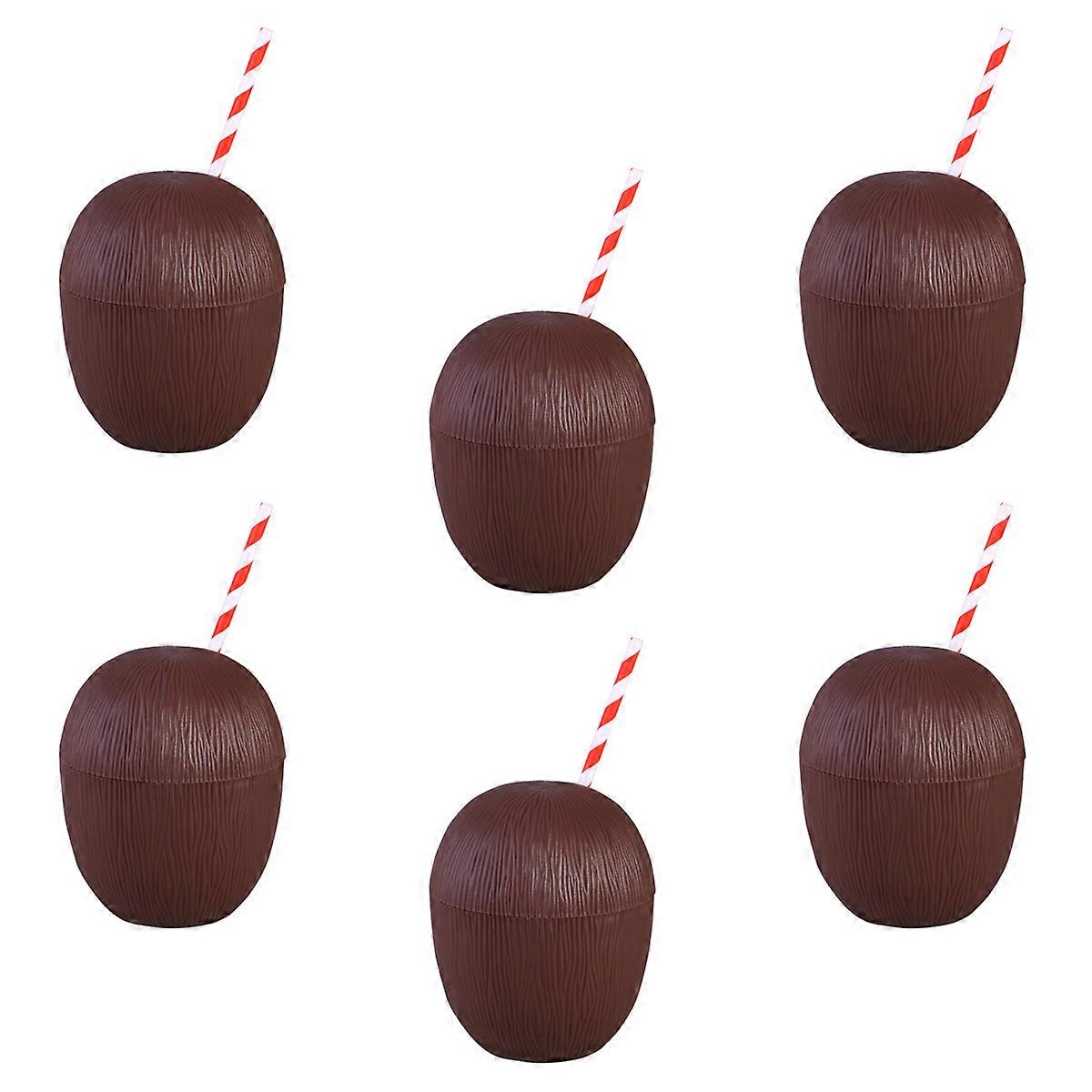 Pe Drink Cups Coconut Drink Cups for Party Use 6Pcs Set