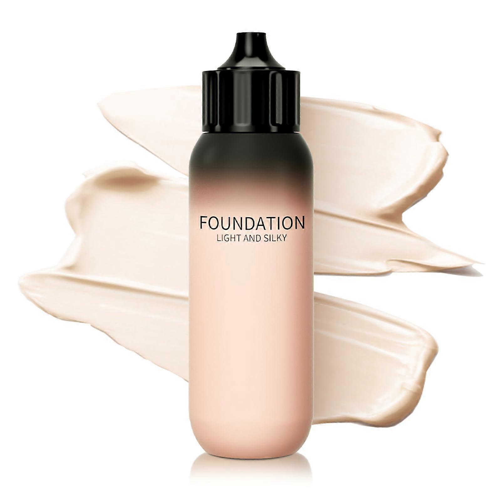 Full Coverage Foundation Waterproof Long Lasting Lightweight Hydrating #01 Ivory 1.76oz