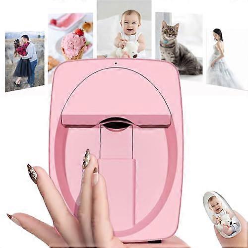 Nail Art Printer with Smart App Control, Resolution 3D Printing, Wireless WiFi, Pink