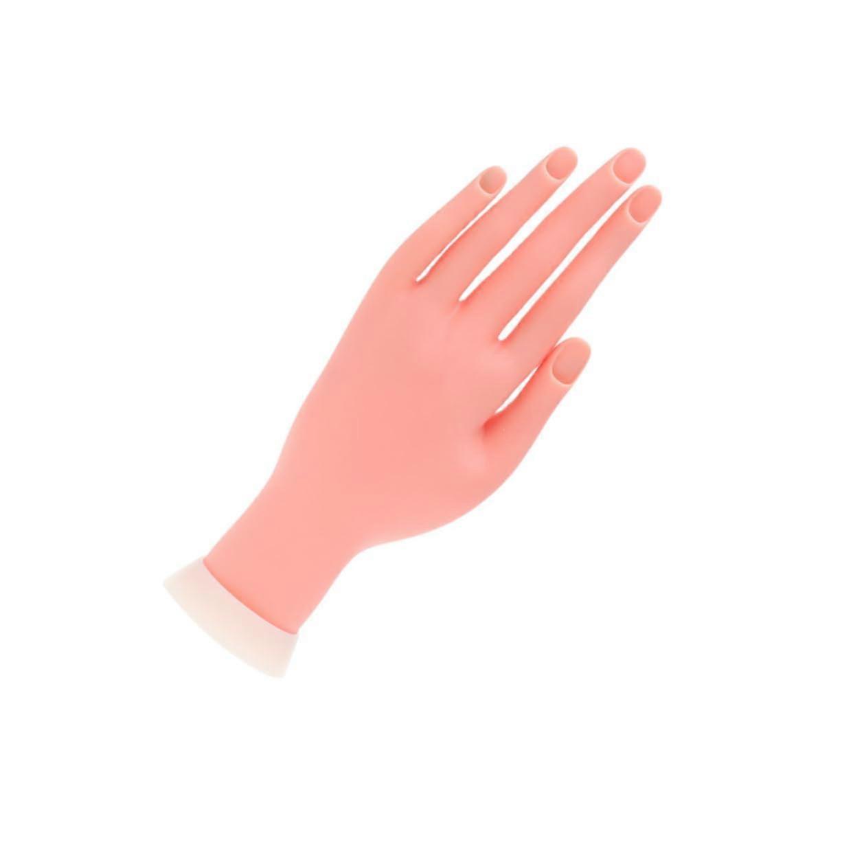 Nail Practice Hand with Movable Fingers for Professional Nail Art Training and Reusable Tips