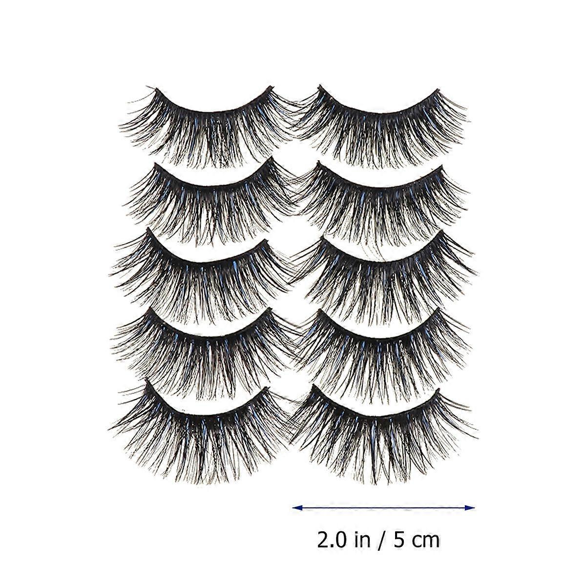 Artificial Lashes Thick Eyelashes for Makeup Use 5Pairs Black Set