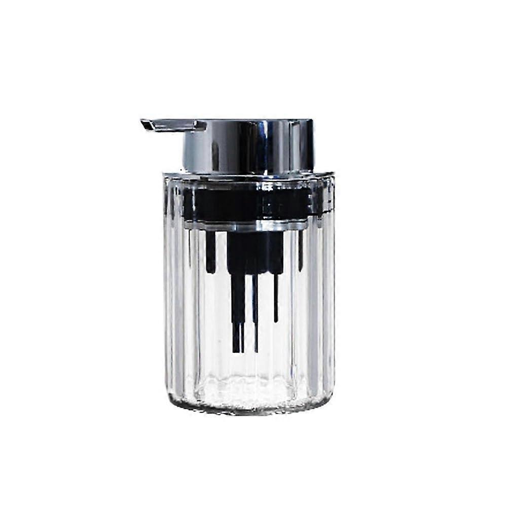 Foaming Soap Dispenser 300ml Silver Refillable Pump Bottle for Kitchen and Bathroom Use