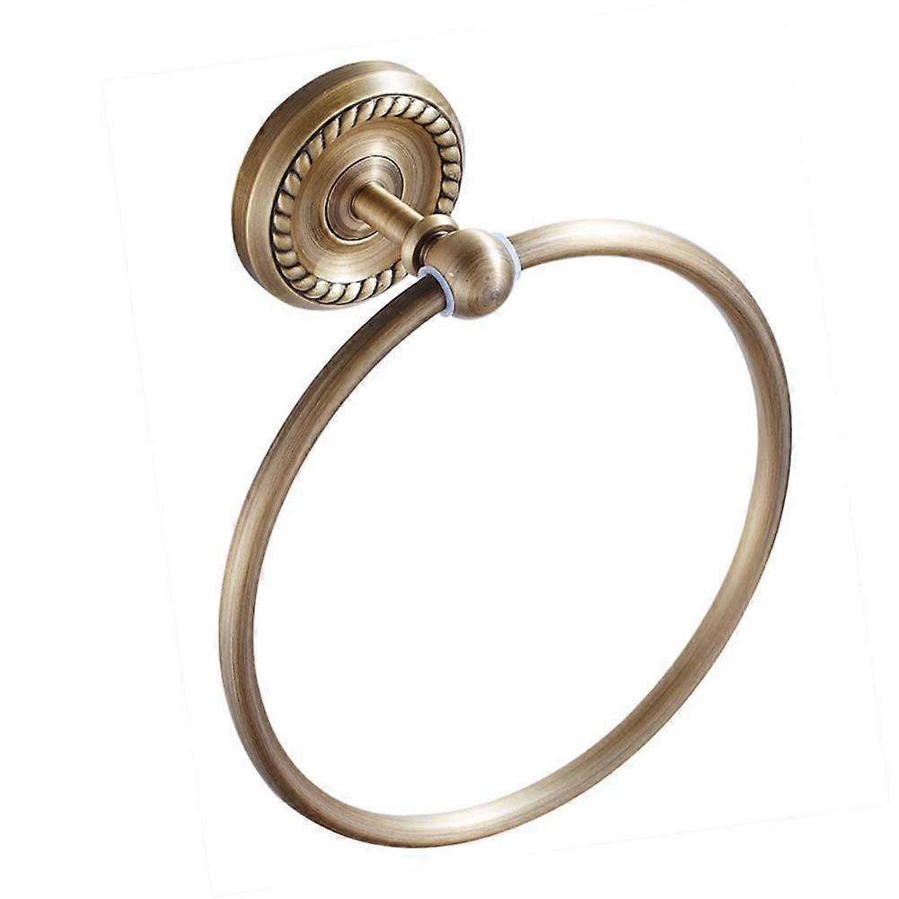 Vintage Brass Towel Ring with Elegant Bronze Finish, Wall Mounted Rustproof Bathroom Holder