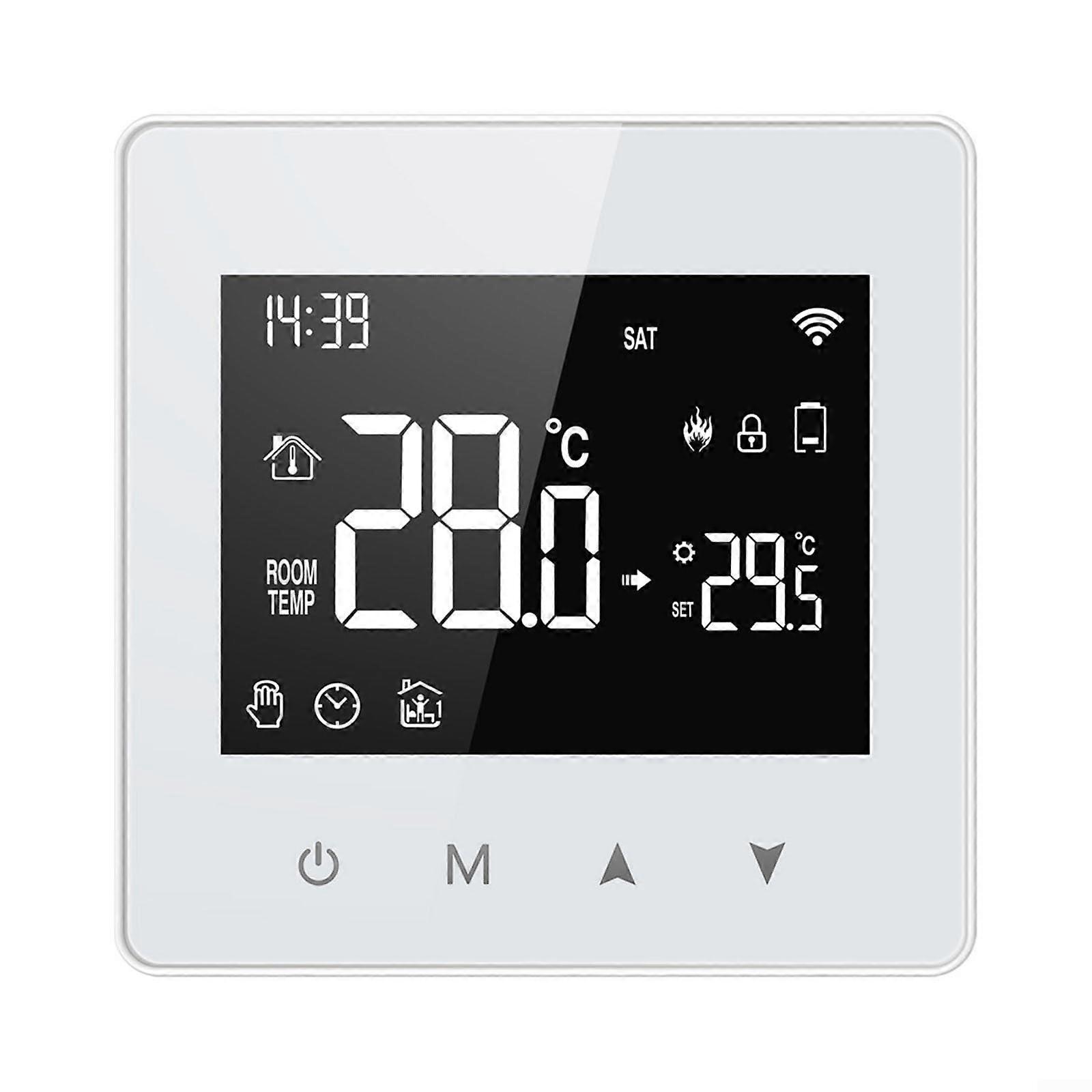 Battery Powered ZigBee Smart Thermostat with Touch Buttons and App Control for Home