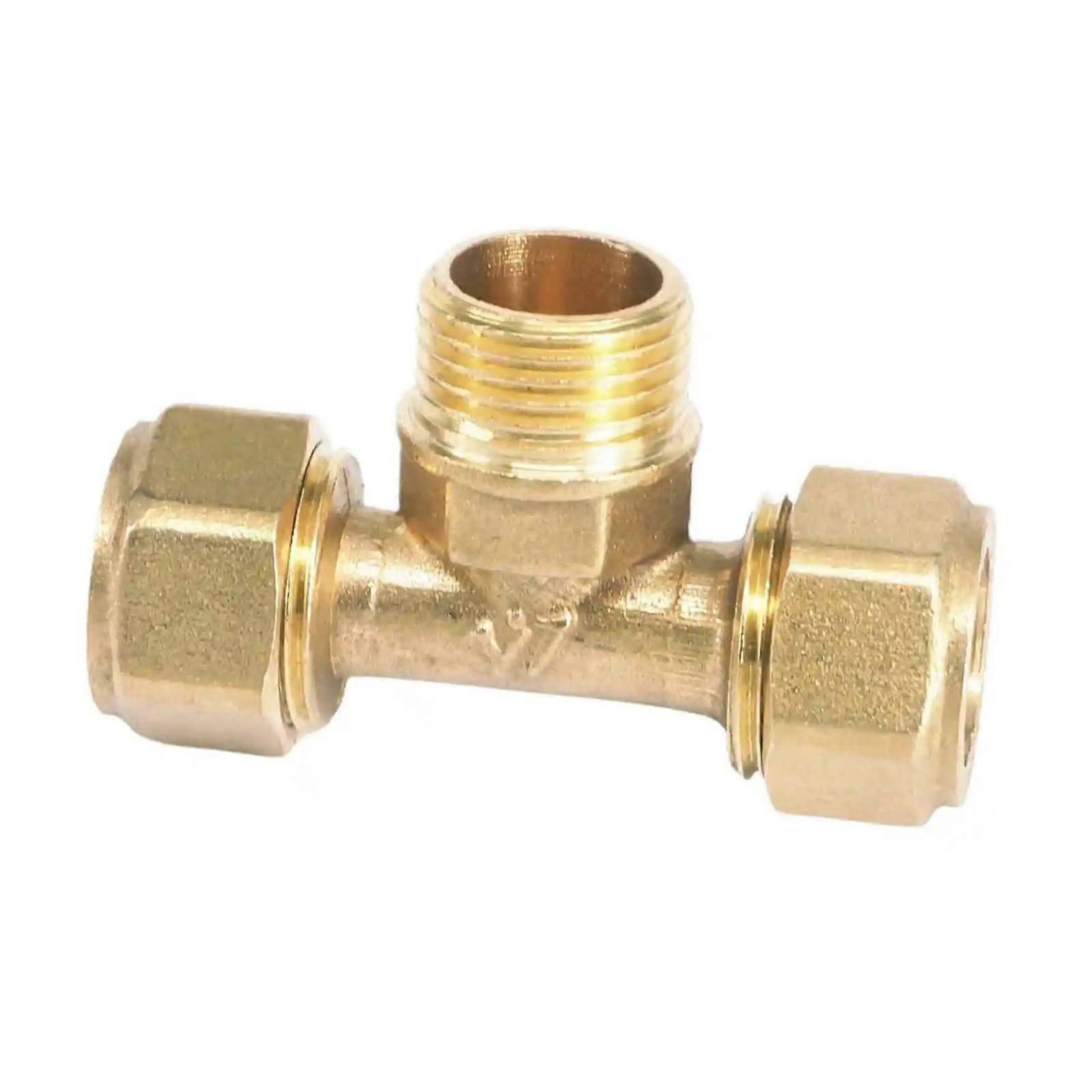 PEX Compression Tee 26x32mm Brass PEX Fitting, 3/4 Inch BSP LeakProof Connector for PEXALPEX
