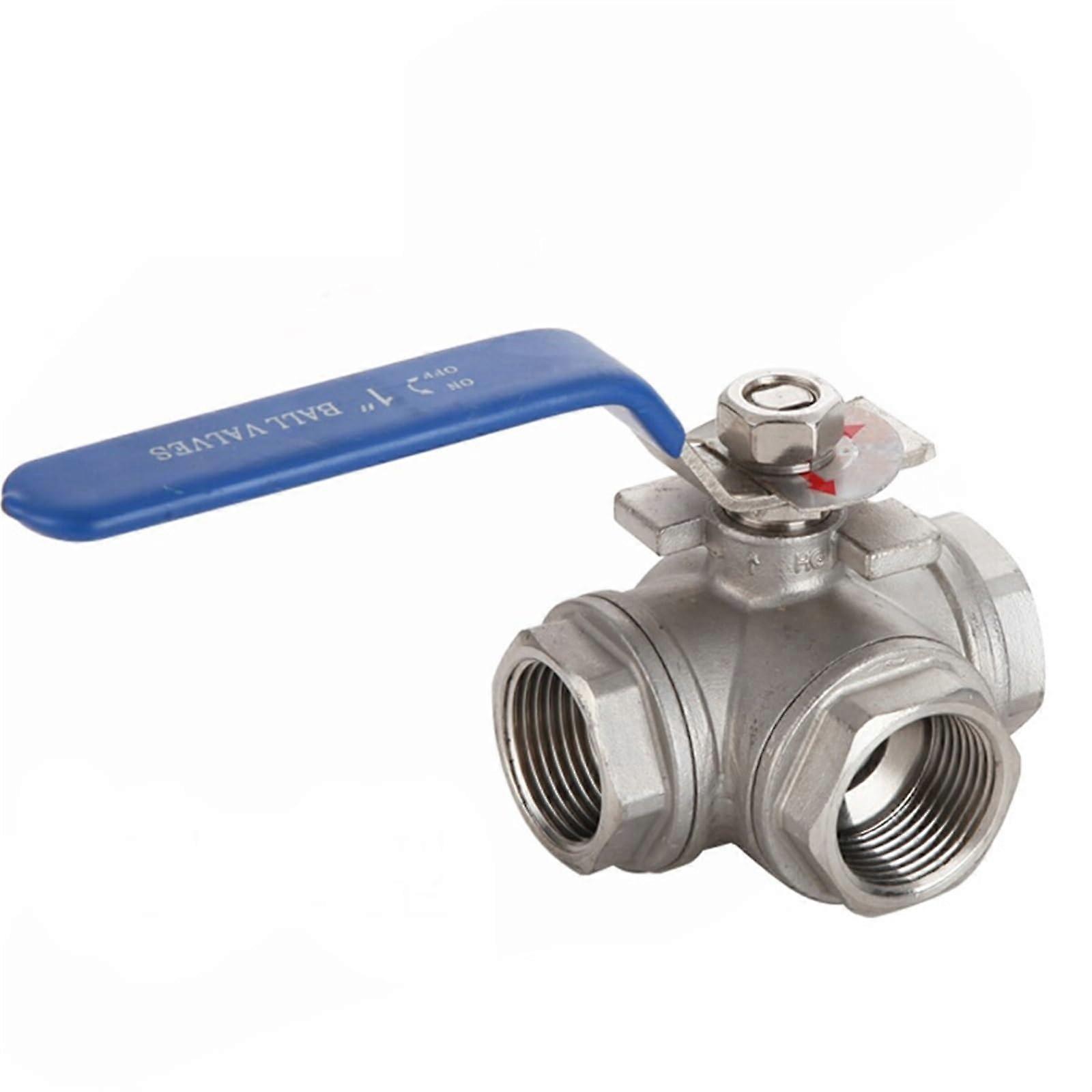304 Stainless Steel Three Way Ball Valve TType LType DN15DN50 Threaded LeakProof Seal